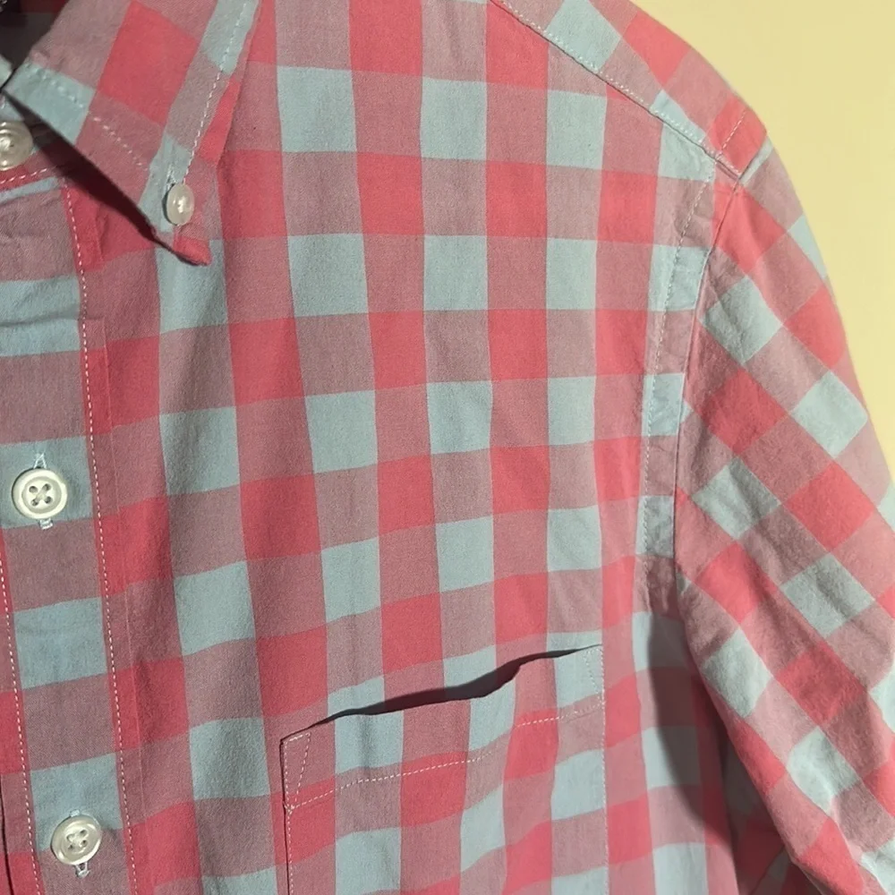 J Crew Flex Washed Slim Fit‎ Blue Pink Shirt | Small